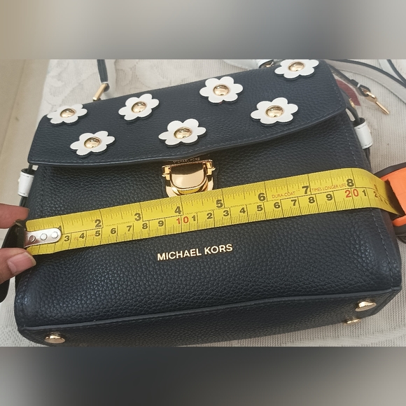 Authentic Michael Kors Bristol Floral Appliqué Satchel/Crossbody Bag -Navy Blue - Picture 10 of 16